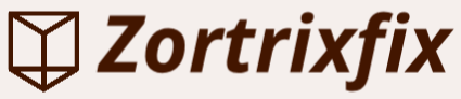 Zortrixfix logo in brown on a white background
